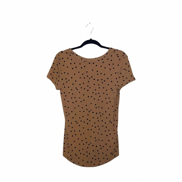 Maurices 24/7 Gold & Black Polka Dot Print Short Sleeve Tee Small Women’s - Picture 5 of 9